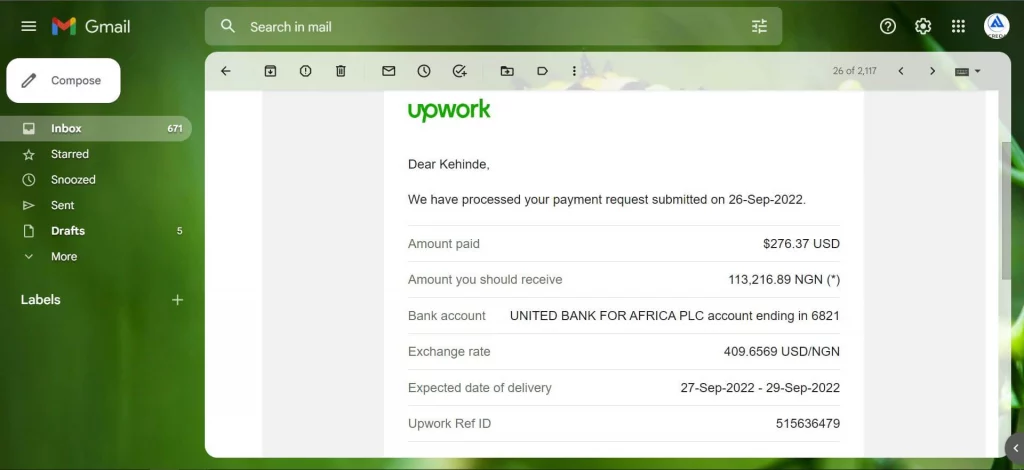 upwork direct to local bank withdrawal