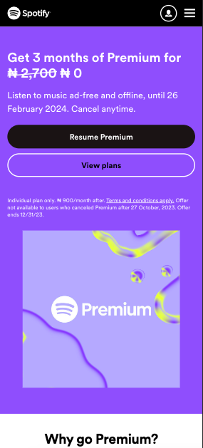 Spotify Premium 3 months free trial
